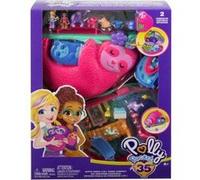 Coffret paresseux polly pocket + 2 figurines + 12 accessoires - set jouet fille mini monde + carte offerte - mini poupee