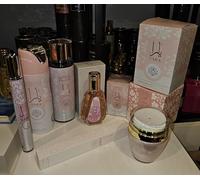 Coffret Parfum et Soins, Collection de Luxe, Spray Parfumé, Crème pour les Mains et le Corps. 7 pièces (brume corps et cheveux, parfum 35 et 50ml, bougie, crème corporelle, deodorant et musc intime)