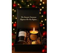 Coffret Parfum Exclusivité Collection Privée & Bougie- Idée Cadeau Femme/Homme - Noël, Anniversaire, Fête - Coffret Parfumé Élégant 50 ML BAKARA