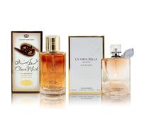 Coffret Parfum Femme Choco Musk & La Vida Bella Eau De Parfum Notes De Musc, Chocolat Au Lait Et Vanille Cologne Avec Cassis, Jasmin Et Bois De Gaïac Parfum Luxueux Longue Durée