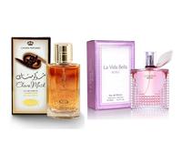 Coffret Parfum Femme Choco Musk & La Vida Bella Rose Eau De Parfum Notes De Musc, Chocolat Au Lait Et Vanille Cologne Avec Cassis, Jasmin Et Bois De Gaïac Parfum Luxueux Longue Durée