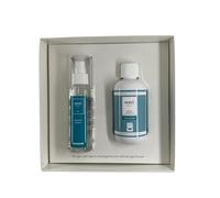 Coffret parfum lessive 200 ml + spray tissus 125 ml Muha - parfum intense et durable pour linge et tissus - Kit complet pour parfum maison et vêtements - Idée cadeau élégante (mer d'hiver)