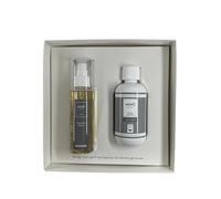 Coffret Parfumé 200 ml + Spray Tissus 125 ml Muha - Parfum intense et durable pour linge et tissus - Kit complet pour parfum maison et vêtements - Idée cadeau élégante (fleurs de coton)