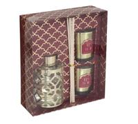 Coffret Parfumé - PARIS PRIX - Nouvelle Orléans - 100ml - Or & Rouge - 2 Bougies & Diffuseur