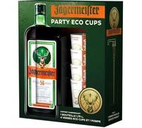 Coffret Partypack - Liqueur Jägermeister 35.0% Vol. 175cl + 4 Verres Éco-Cups + 1 Pompe