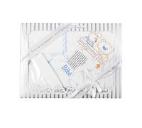 Coffret parure de bain naissance 5 pcs (Blanc Bleu lapin ours)