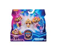 Coffret Pat Patrouille : 3 Chiennes Stella - Version Bébé - The Movie - Mighty pup - Set Figurine Animaux + 1