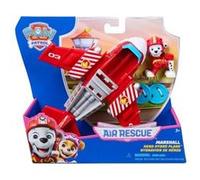 Coffret pat patrouille air rescue marcus + hélicoptère de pompier de luxe - set figurine et véhicule + carte tigre