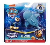 Coffret pat patrouille aqua : chien chase et son requin + 1 carte offert - set figurine - chien - mer Aqua