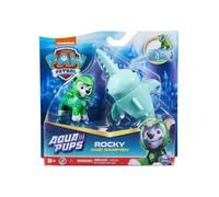 Coffret Pat Patrouille Aqua : Chien Rocky Et Son Poisson-scie + 1 Carte Offert - Set Figurine - Chien - Mer