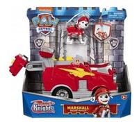 Coffret pat patrouille - camion pompier grande echelle avec chien marcus - collection chevalier - voiture - figurine - nouveauté