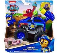 Coffret pat patrouille chase + véhicule tout terrain wheels policier transformable - set figurine et véhicule + 1 carte tigre
