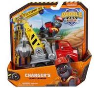 Coffret Pour Pat Patrouille Collection Ruben et Compagnie - Charlie + Camion Grue - Set Figurine Et Véhicule + 1 Carte tigre