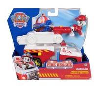 Coffret pat patrouille fire rescue marcus + camion de pompier de luxe - set figurine et véhicule + carte tigre