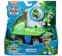 Coffret Pour Jungle Pups Rocky + Véhicule Tout Terrain De Luxe Transformable - Set Figurine Et Véhicule + 1 Carte Tigre