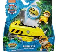 Coffret Pat patrouille Jungle Pups Ruben + Véhicule Tout Terrain De Luxe Transformable - Set Figurine Et Voiture + 1 Carte tigre