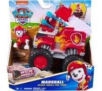 Coffret pat patrouille marcus + véhicule tout terrain wheels pompier transformable - set figurine et véhicule + 1 carte tigre
