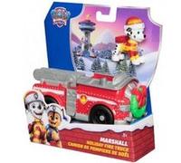 Coffret pat patrouille noël marcus avec camion de pompier - set figurine et véhicule + 1 carte