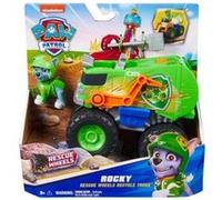 Coffret Pat Patrouille Rocky + Véhicule Tout Terrain Wheels Transformable - Set Figurine Et Véhicule + 1 Carte tigre