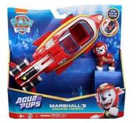 Coffret pat patrouille - sous-marin dauphin avec chien marcus 23 cm - set collection mer + 1 carte tigre - véhicule - figurine