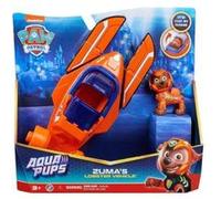 Coffret pat patrouille - sous-marin homard avec chien zuma 23 cm - set collection mer avec 1 carte tigre - véhicule - figurine