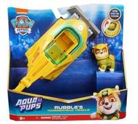 Coffret pat patrouille - sous-marin requin-marteau avec chien ruben 23 cm - set collection mer + 1 carte tigre - véhicule - figurine