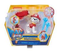 Coffret pat patrouille the movie chien marcus avec son et sac a dos transformable - set figurine animaux et 1 carte animal - nouveaute