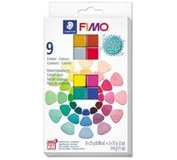 FIMO- STAEDTLER Effect 8013-Pack 10 Blocs-Perles mixées C10-1, 8013 C10-1ST, Bleu,Or,Rouge