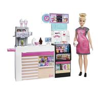 Coffret Pause Café avec Poupée Barbie et Accessoires Multicolore