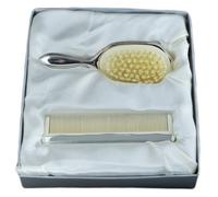 Coffret peigne et brosse à cheveux Filets (métal argenté)