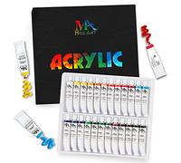 Coffret peinture acrylique - 24 Tubes de 12 ml - Peinture à l’eau Idéale pour tous les Supports - Adapté à la Pâte à Sel, à la Peinture sur Toile et sur Plastique - MozArt Supplies