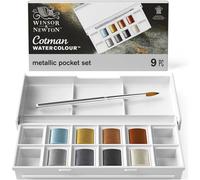Coffret - Peinture aquarelle - 8 couleurs métalliques - Winsor et Newton - Cotma