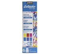 Coffret - Peinture pour tissus clairs - Tie & Dye - Pébéo - Setacolor - 6 pots