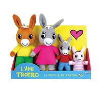 JEMINI | Coffret Peluches Ane Trotro Et Sa Famille | 4 Personnages | Trotro 15 Cm + Maman 23 Cm + Papa 23 Cm + Sœur 11 Cm | Finition Douce | Licence Officielle | Idée Cadeau Enfant | 024391