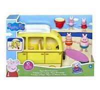 Coffret peppa cochon : grand camping car jaune - 10 pieces - figurine - set jouet enfant peppa le cochon avec carte offerte Jaune