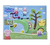 Coffret peppa cochon : le pique nique + 9 accessoires - 2 figurines - set jouet enfant peppa le cochon avec carte offerte