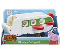 Coffret Peppa Le Cochon : l'avion en Bois de Peppa 23 cm + Figurine Lapin : Rebecca Rabbit avec Carte Tigre