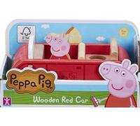 Coffret Peppa Pig : Voiture Rouge En Bois De Peppa Le Cochon 15 Cm + 1 Figurine Peppa - Set Jouet Enfant + 1 Carte Tigre