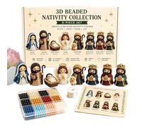 Coffret perles pour crèche Noël Nativité Décoration Artisanale en Perles 3D | Kit DIY Nativité en perles à monter pour Femmes, Adultes, Maman, Papa, Épouse, Mari, la et les