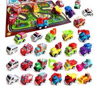 Coffret Petite Voiture Jouets Enfant, Jouet Enfant 3 Ans, Véhicules de Construction 24 Jouets de Voiture Enfants avec Tapis de Jeu pour Enfants 3 4 5 6 7 8 Ans