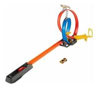 Coffret Piste Énergie Hot Wheels - Double looping et Cercle de feu - Petite Voiture Incluse