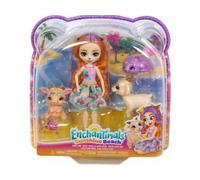 Coffret Plage pour enchantimals - Famille golita chèvre - Poupee 15cm - Figurines et 3 Animaux - Set Jouet et Carte
