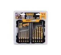 Coffret plastique de 10 forets DEWALT DT50050-QZ HSS Titane Impact Ø 3-3,2-3,5-4-4,5-5-6-8-11-12 mm