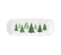 COFFRET PLAT A CAKE 37X14 CM EN PORCELAINE FESTIVE TREES