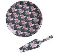 Coffret plat à tarte avec sa pelle Lily 31 cm - - Gris - Porcelaine