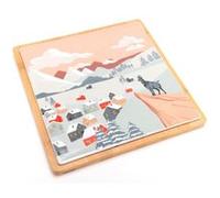 Coffret plateau carré montagne - Amadeus - Marron - Porcelaine marron G