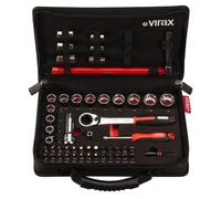 Plombi'Box 51 pièces clé écrou robinet, douilles traversantes, embouts 1/4' Virax - 310410