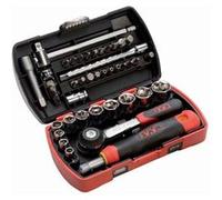 SAM Outillage – Coffret Pocket Light 73R39 – 39 douilles 1/4'' avec éclairage et accessoires