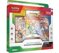 Coffret pokémon 3 boosters - collection illustration premiers partenaires - série 1 - carte a collectionner française