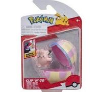 Coffret pokemon pokeball - mélofée et sa soin ball rose - soinball - clip 'n' go - figurine - set jouet garçons + 1 carte animaux Rose